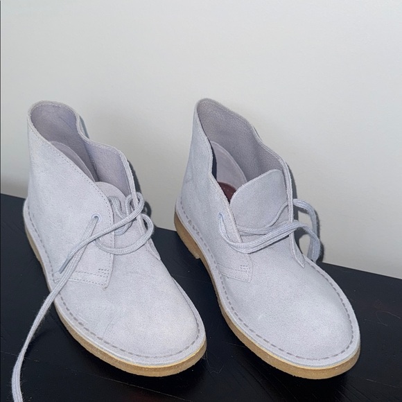 Shoes - Clarks Originals Suede Boots in Light blue size 8